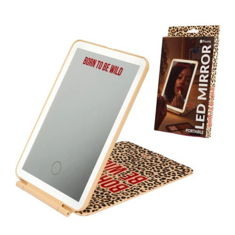 Espejo Led Portatil leopardo Fisura