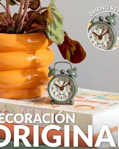 Reloj Despertador Mini Gris Fisura Reloj Despertador Mini Gris Fisura